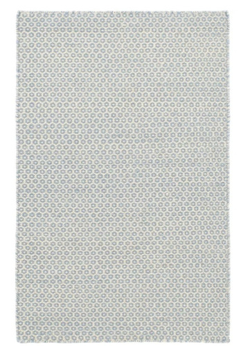 Annie Selke - Dash & Albert Honeycomb French Blue/Ivory Handwoven Wool Rug, 9x12 ft., New Shelf Pull $2799