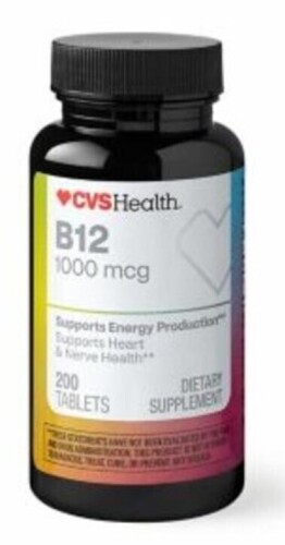 CVS Health B12 1000 mcg Vitamin, 200 Tablets New Best by 10/2027
