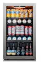 Ca'Lefort 18.8 in. Single Zone 142-Can Beverage Cooler Freestanding Refrigerator Frost Free Tempered Glass Door in Stainless Steel $599