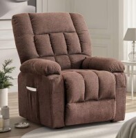 WONDER COMFORT Brown Linen Recliner for Adult Vibrating Massage and Heating Electric Power Lift Chair with Remote Control New In Box $499
