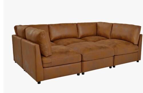 Latitude Run Faux Leather Fabric Modular Sectional New $1999