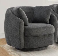 Orren Ellis 38'' Wide Modern Upholstered Swivel Barrel Accent Chair With Under-Seat Storage And 2 Detachable Pillows in Dark Gray New in Bxo $799