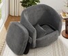 Orren Ellis 38'' Wide Modern Upholstered Swivel Barrel Accent Chair With Under-Seat Storage And 2 Detachable Pillows in Dark Gray New Shelf Pull $799 - 2