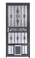Grisham Pet Passage 36 in. x 80 in. Black Gloss Left Hand/Outswing Steel Strom Security Door New in Box $1099