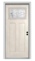 Jeld-Wen 36 in. x 80 in. Primed Left-Hand 1-Lite Craftsman Carillon Fiberglass Prehung Front Door with Brickmould New in Box $1099