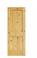 Eightdoors 28 in. x 80 in. x 1-3/8 in. 2-Panel Arch Top V-Groove Knotty Solid Core Pine Wood Interior Door Slab New in Box $399