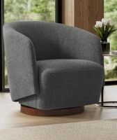 Wade Logan Caysey Boucle Swivel Accent Chair in Gray New in Box $799