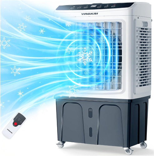 VAGKRI Swamp Cooler, 2100CFM Evaporative Air Cooler with 3 Modes & Wind Speeds, 120&deg;Oscillation, 24H Timer, Portable Outdoor Air Conditioner with Auto Fill for Patio Garage Commercial Use, 8 Gallon On Working $399