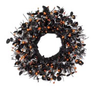 Glitzhome Halloween Eucalyptus Pumpkin Bat Wreath, 22" New Shelf Pull $99