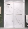 Kobiworks Catalyst 72 in. W x 76 in. H Double Sliding Frameless Shower Door in Brushed Nickel 3/8 in. Clear Glass New In Box 3 Boxes $999