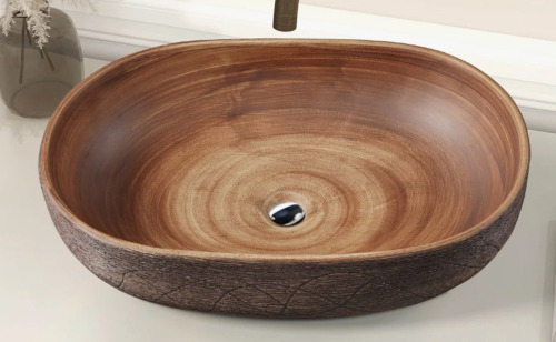 Homary Bathroom Vessel Sink, 23" Oval Bowl Sink Retro Ceramic Washbasin Above Counter for Bathrooms New In Box $299