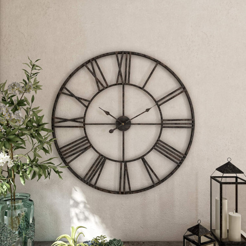Aspire Solange Large Wall Clock - 30" Wrought Iron New In Box $99