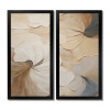 East Urban Home Beige Minimalism Elegance In Bloom - Flowers Wall Art, Beige Floral Canvas Print Set Of 2, 12" x 24" New In Box $199