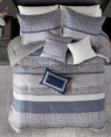 Madison Park 7pc King Harmony Jacquard Comforter Set - Navy New In Box $299