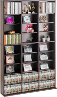 VEVOR Media Storage Cabinet, 9-Layer DVD Shelf, Adjustable CD Shelves 27 Compartments, Protects & Organizes Music, Movie, Video Games or Memorabilia Collections, Espresso New In Box $299