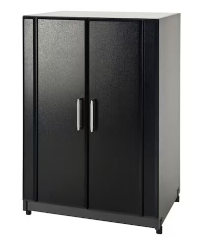 ClosetMaid Utility 24 in. W x 37 in. H x 18.63 in. D 3-Shelf Laminated Particle Board Freestanding Cabinet in Black New In Box $299