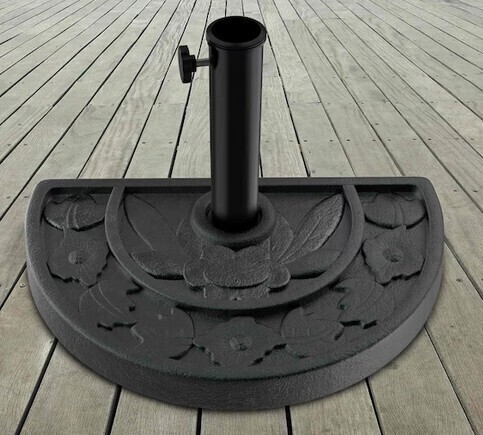 Pure Garden 20lbs Half-Round Umbrella Base, Black New In Box $79