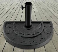 Pure Garden 20lbs Half-Round Umbrella Base, Black New In Box $79