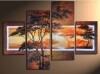 Santin Art 100% Hand-painted Wood Framed Beautiful Woods Sun Tree High Q. Home Decoration Modern Landscape Oil Painting on Canvas 4pcs/set Mixorde, 12x 16 inches x 2 pcs + 12 x 24 inches x 2 pcs New In Box $199