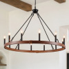 Gracie Oaks Jashlyn 12 - Light Dimmable Wagon Wheel Chandelier $699