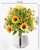 August Grove&reg; Set of 2 Artificial Sunflower Ball Topiary Trees, 23.5 in. H Outdoor Fake Plants with Ground Spikes for Garden & Patio Decor, Realistic Faux Flowers, Fade & Water Resistant New In Box $89