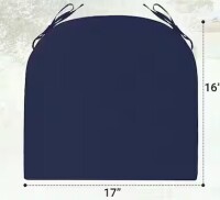 Moathty 17 in. x 16 in. x 2 in. Outdoor Water Resistant Rectangular Corner Chair Cushion for Patio Furniture, Navy Blue New In Box $79