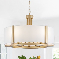 Ebern Designs 5 - Lights Dimmable Drum Chandelier New In Box $299