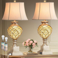 House of Hampton&reg; Jansel 29&rdquo; Modern Silver Mercury Glass Table Lamp (Set of 2) New In Box $399