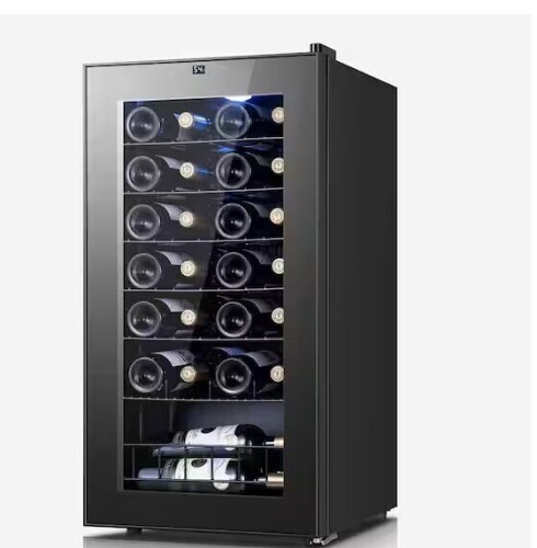 Yeego Single Zone 28-Bottle Freestanding Wine Cooler Fridge Cellar Cooling Unit Refrigerator w/Anti-U V Glass Door in Black New in Box $599