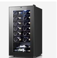 Yeego Single Zone 28-Bottle Freestanding Wine Cooler Fridge Cellar Cooling Unit Refrigerator w/Anti-U V Glass Door in Black New in Box $599