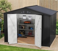 Edrosie Inc 7 Ft. W X 5 Ft. D Galvanized Steel Outdoor Storage Shed With Air VentsNew in Box $599