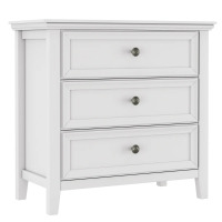 Winston Porter Farmhouse 3 Drawers Nightstand With Wood Besides Table End Table, White, New in Box $399