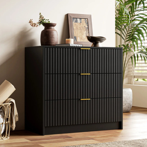 Ebern Designs 3 - Drawer Dresser, 31.5" W, Black, New in Box $299