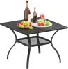 VICLLAX Square Outdoor Patio Dining Table for 4, with Umbrella Hole, Black Tabletop, New in Box $299