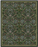 Lahome Floral 8x10 ft. Green Living Room Rug, Large Washable Rug for Bedroom Botanical Thin Stain-Resistant Carpet with Rubber Backing for Dining Room Under Table, Kids Room, Nursery $299