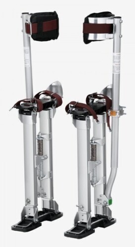VEVOR Drywall Stilts, 18''-30'' Adjustable Aluminum Tool Stilts with Protective Knee Pads, Durable and Non-slip Work Stilts for Sheetrock Painting, Walking, Taping, Silver New In Box $299