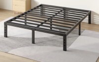 COMASACH 14 inch Queen Bed Frame, Easy Assembly, No Box Spring Needed, Heavy Duty Metal Platform Queen Size, Noise Free, Black $299