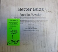 Better Buzz Vanilla Powder, 25 lb New Best by 8/2028