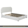 Latitude Run Teddy Fleece Upholstered Platform Bed With Hydraulic Storage System, Full Size, White, New in Box $699