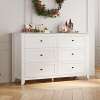 Garvee Modern 6-Drawer Storage Dresser with Interlocking Safety System, White, New in Box $499