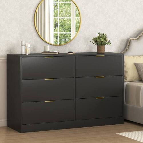 Simply Modern 6-Drawer Dresser, Chest of Drawers, Black, New in Box $399