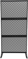 LoyalHeartDY Metal Privacy Screen Outdoor Privacy Screen Fence 75" H&times;35" W Freestanding Decorative for Patio Outdoor Privacy Screen Privacy Panels Decorative Divider for Porch Balcony Lawn Garden (Black-Diamond), New in Box $299