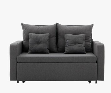 Ebern Designs 56" 3-in-1 Sleeper Sofa Convertible Square Arm Sofa Bed for Living Room Pull Out Couch with Cup Holders and USB in Gray New in Box $699