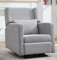 Latitude Run 27.5'' Wide Fabric Zero Clearance Recliner Power Recliner With USB Port, Modern Reclining Chair in Light Gray New in Box $899