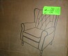Mercer41 Button-Tufted Small Wingback Accent Chair with Rolled Arm and Thick Padded Cushion in Coral Performance New in Box $699 - 2