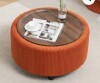Ebern Designs Pietsch Round Coffee Table with Storage in Orange New in Box $399