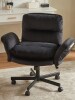 Steelside Black Velvet Cross-Legged Office Chair with Flip-up armrests,Swivel Criss Cross Executive Chair with 2 Side Pockets, Modern Vanity Chair with Wheels in Black New in Box $399