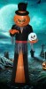 HOMCOM 12 ft. LED Pumpkin Reaper with Skeleton Skull Halloween Inflatable On Working $299