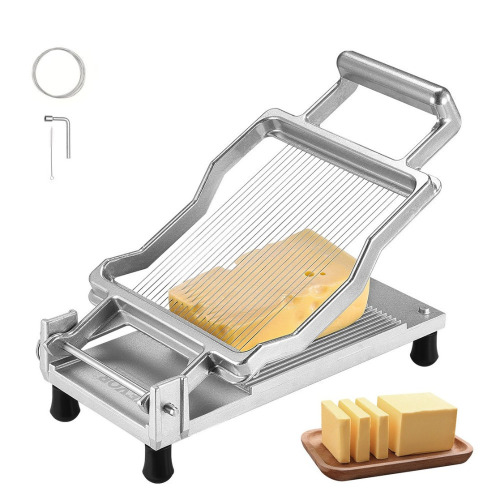 VEVOR Cheese Cutter with Wire, 0.2" Ultra-Thin Cheeser Butter Cutting Blade, Detachable Cheese Slicer Wire, Aluminum Alloy Commercial Cheese Slicer with 316 Stainless Steel Knife Wire, Kitchen Cooking New In Box $99