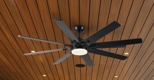Ebern Designs 66" Smart Ceiling Fan With Light & Remote, Dimmable 6-Speed Wifi Alexa Control, Quiet DC Motor, Indoor/Outdoor Modern Farmhouse 8-Blade Walnut/Black New In Box $399